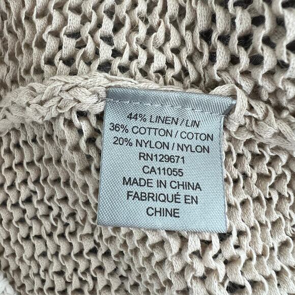 360 SWEATER Striped Long Sleeve Linen Cotton Blend Pullover Knit Sweater Size L - Picture 6 of 7